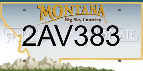 2AV383 Montana License Plate