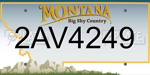 2AV4249 Montana License Plate
