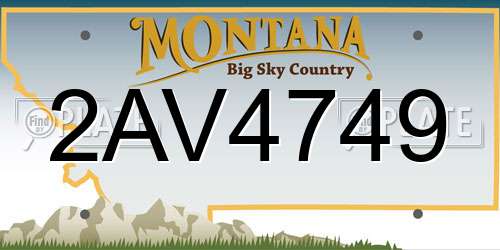 2AV4749 Montana License Plate