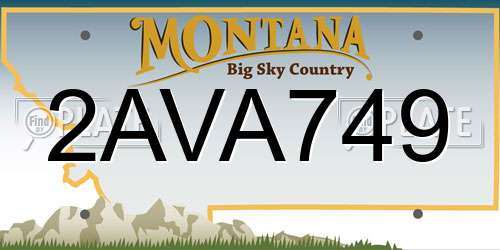 2AVA749 Montana License Plate