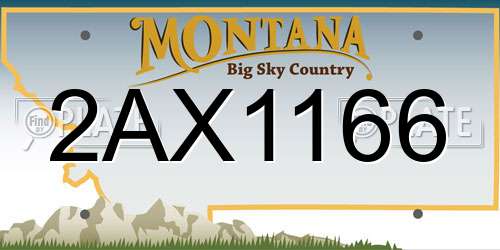 2AX1166 Montana License Plate