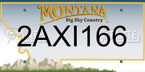 2AXI166 Montana License Plate