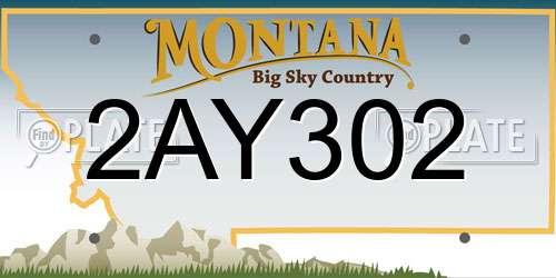 2AY302 Montana License Plate
