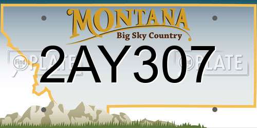 2AY307 Montana License Plate