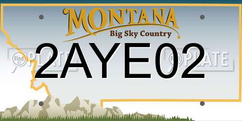 2AYE02 Montana License Plate