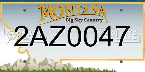 2AZ0047 Montana License Plate