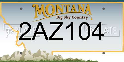 2AZ104 Montana License Plate