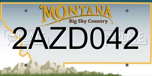 2AZD042 Montana License Plate