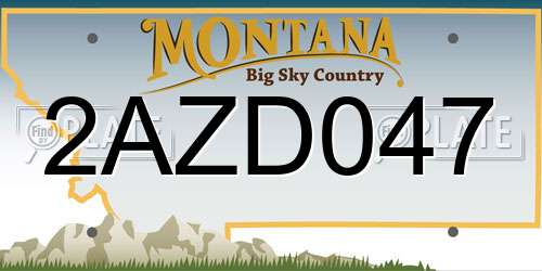 2AZD047 Montana License Plate