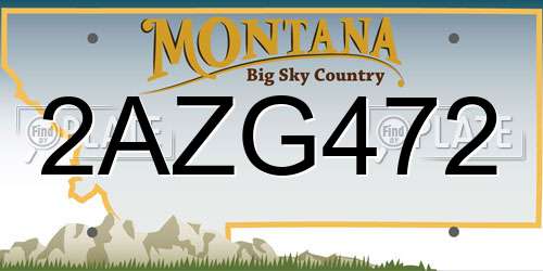 2AZG472 Montana License Plate