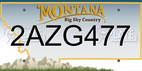 2AZG477 Montana License Plate