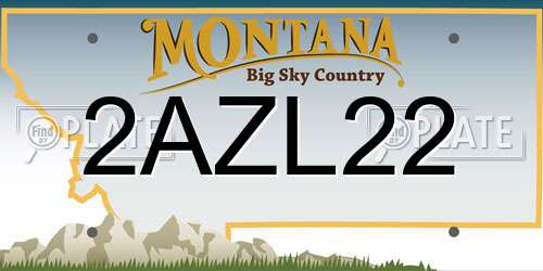2AZL22 Montana License Plate