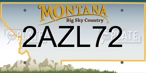 2AZL72 Montana License Plate