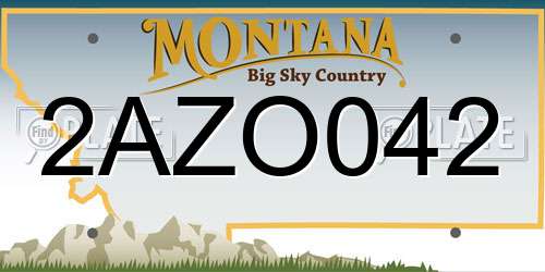 2AZO042 Montana License Plate