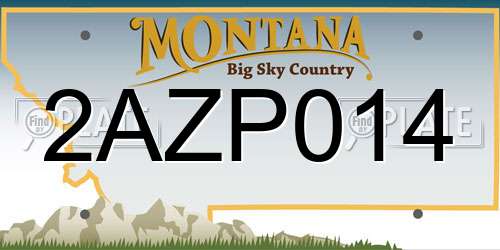 2AZP014 Montana License Plate