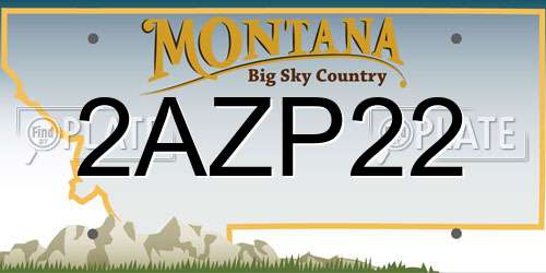 2AZP22 Montana License Plate