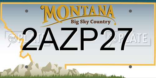 2AZP27 Montana License Plate