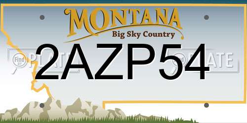 2AZP54 Montana License Plate