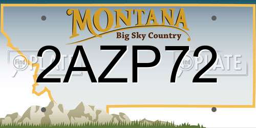 2AZP72 Montana License Plate