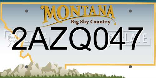 2AZQ047 Montana License Plate