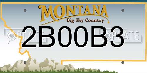 2B00B3 Montana License Plate