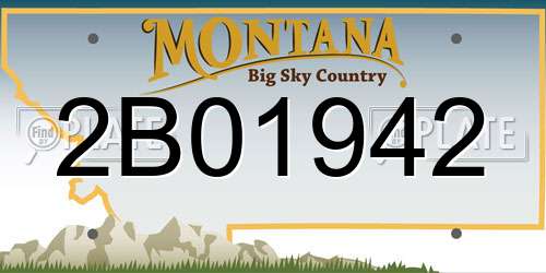 2B01942 Montana License Plate