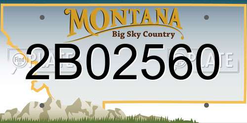 2B02560 Montana License Plate