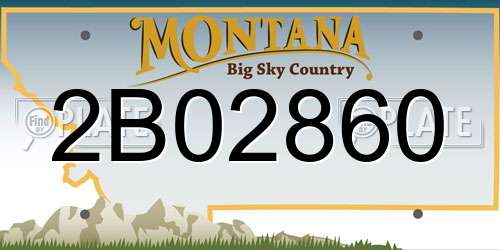 2B02860 Montana License Plate