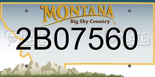 2B07560 Montana License Plate