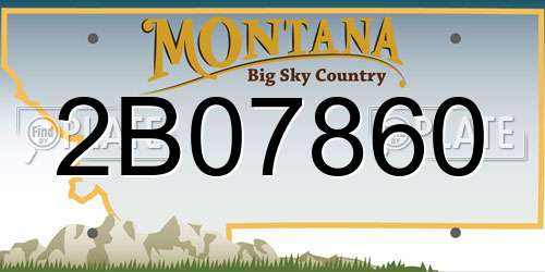 2B07860 Montana License Plate