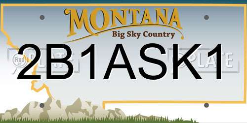 2B1ASK1 Montana License Plate