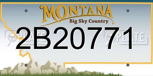 2B20771 Montana License Plate