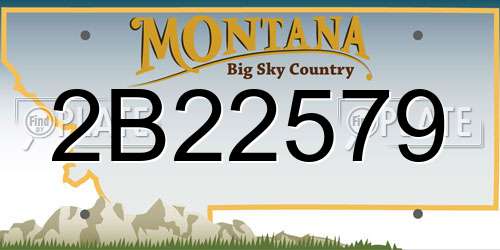 2B22579 Montana License Plate