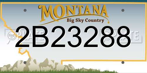 2B23288 Montana License Plate