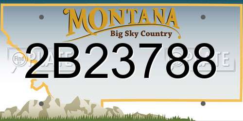 2B23788 Montana License Plate