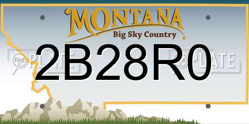 2B28R0 Montana License Plate