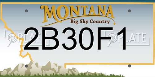 2B30F1 Montana License Plate