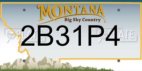 2B31P4 Montana License Plate