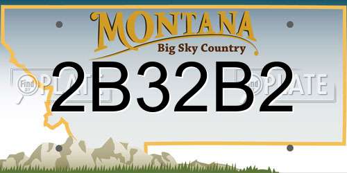 2B32B2 Montana License Plate