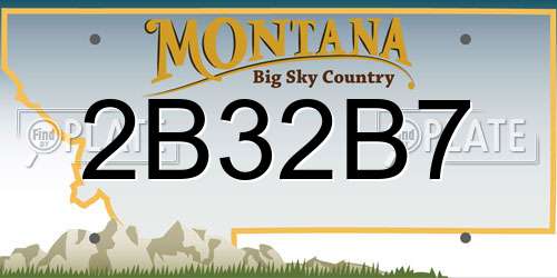 2B32B7 Montana License Plate