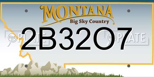 2B32O7 Montana License Plate