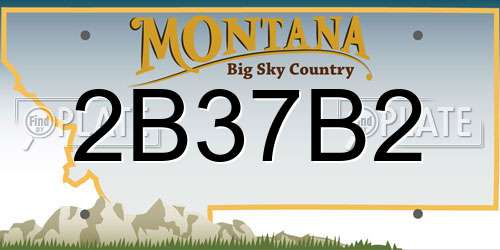 2B37B2 Montana License Plate