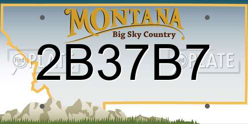 2B37B7 Montana License Plate