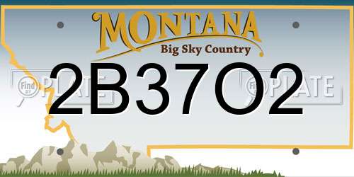 2B37O2 Montana License Plate