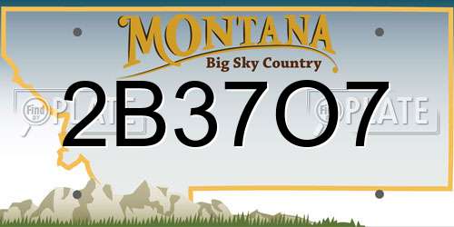 2B37O7 Montana License Plate