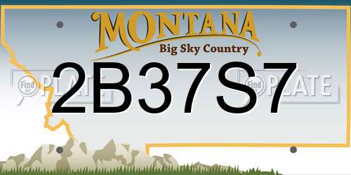 2B37S7 Montana License Plate
