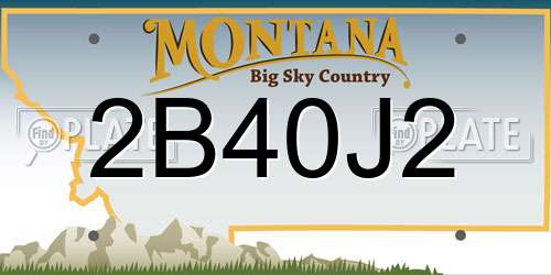 2B40J2 Montana License Plate