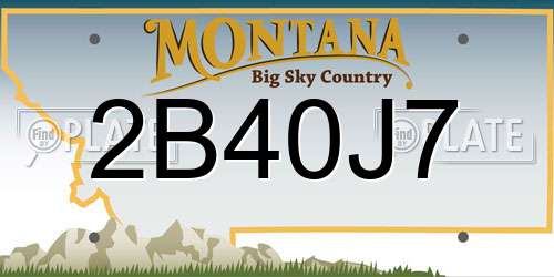 2B40J7 Montana License Plate