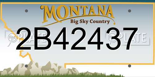 2B42437 Montana License Plate
