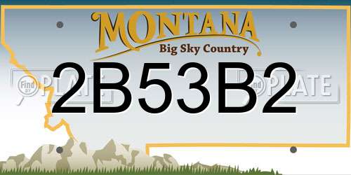 2B53B2 Montana License Plate